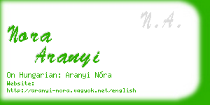 nora aranyi business card
