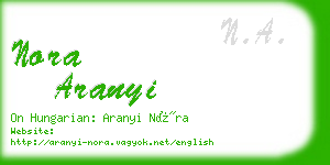 nora aranyi business card